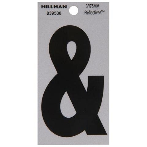 Picture of HILLMAN 839538 Hillman Group RSC 5028565 3 in. Adhesive Special Character Ampersand Self-Adhesive Letters44; Black & Sliver - Pack of 66 (PK-6-EA)