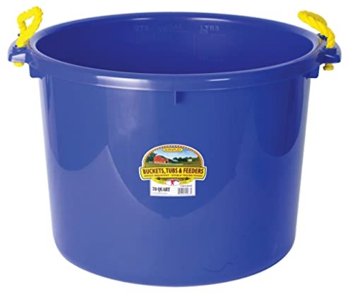 Picture of LITTLE GIANT LADDER SYSTEMS LLC P-SB70 BLUE Little Giant® Plastic Muck Tub | Durable & Versatile Utility Bucket with Handles | Muck Bucket | Durable Handles | 70 Quart | Blue (EA)