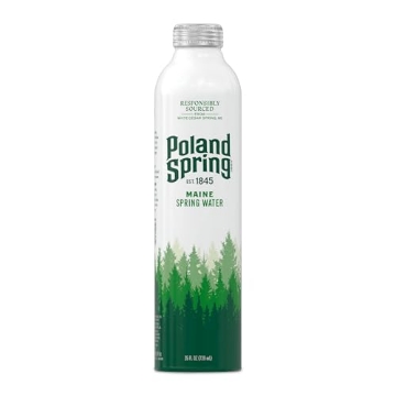 Picture of PRIMO WATER CORPORATION 75720-00021 Poland Spring Maine Spring Water Aluminum Bottle – Crisp, Still Bottled Water with Naturally Occurring Minerals & Electrolytes for Taste - Single - 25 fl oz (PK-12-EA)