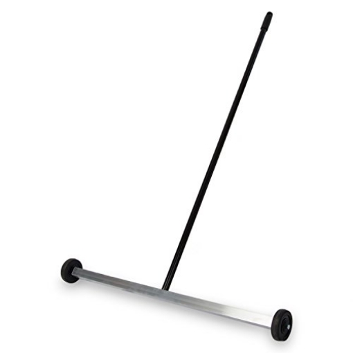 Picture of Mastercool 07265 Master Magnetics Magnet Sweeper, 27” Wide Push-Type Mini Magnetic Broom with Wheels, Industrial Pick-Up Tool for Nails, Screws, and Metal Debris, 07265 (EA)
