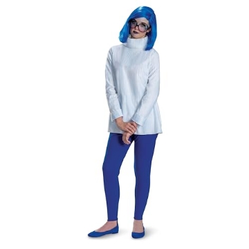 Picture of Disguise DG166199B Disguise Inside Out Sadness Costume, Official Deluxe Inside Out Halloween Costume and Wig, Adult Size (8-10) (EA)