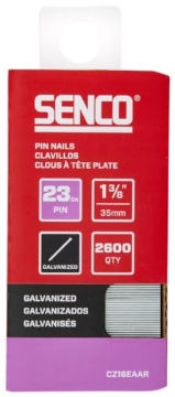 Picture of SENCO FASTENING SYSTEMS CZ16EAAR SENCO CZ16EAAR 1-3/8" 23 Gauge Pin Nails, Galvanized Finish 2,600 Count Pack (EA)