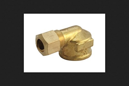 Picture of JMF COMPANY 4503785 JMF 1/2 in. Dia. x 1/2 in. Dia. Compression To FPT To Compression Yellow Brass Elbow (PK-5-EA)