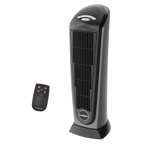 Picture of Lasko 751320 Lasko 1500W Ceramic Tower Space Heater with Remote, Thermostat, Timer & Widespread Oscillation, Portable Electric Heater for Indoor Use, Bedroom & Living Room, 751320 (EA)