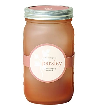 Picture of MODERN SPROUT LLC MS-GJ-1023 Modern Sprout Glass Jar Grow Set, Indoor Herb Garden, Seed Starter Set, Organic, Non-GMO, Parsley (PK-6-EA)