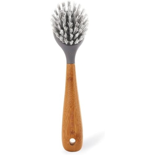Picture of FULL CIRCLE INTERNATIONAL INC FC17130GY Full Circle Scrub Brush for Cast Iron Cookware, Dishes Pots, Sinks - Sustainably Sourced with Bamboo Handle (EA)