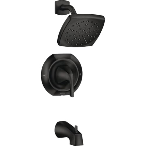 Picture of Moen 82504BL Moen Lindor 82504BL Matte Black 1-Handle Bathtub and Shower Faucet (EA)