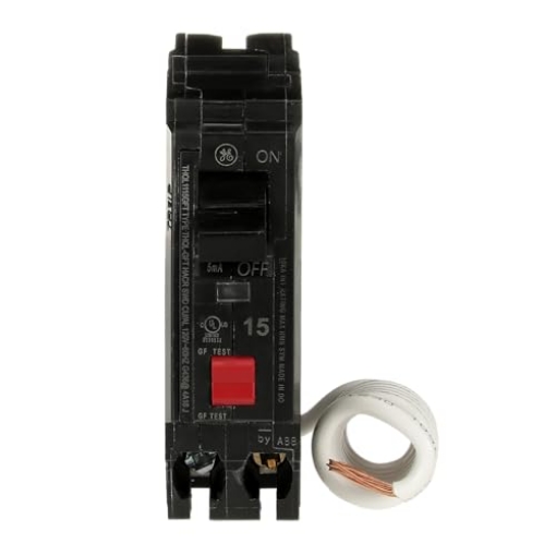 Picture of HENKEL LOCTITE THQL1115GFTP ABB Q-Line® THQL1115GFTP 15A Ground Fault Interrupter Circuit Breaker • 15 Amp Single Pole 120 VAC Ground Fault Breaker with Self-Test • Ground Fault Circuit Interrupter • Plug-in Mount Type (EA)
