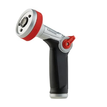 Picture of Gilmour 847762-1001 Gilmour Pro Heavy Duty Garden Hose Nozzle with 5 Adjustable Spray Patterns, Water Hose Nozzle for Watering Garden or Lawn, Silver (EA)