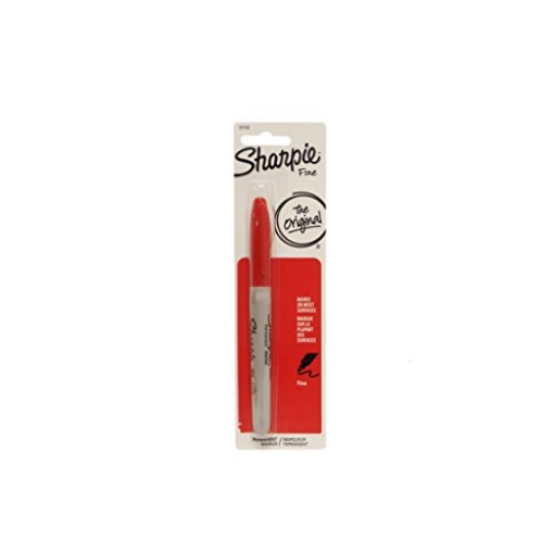 Picture of Sharpie 30102 Sharpie Pen-style Permanent Marker - Fine, Ultra Fine Marker Point Type - Red Ink - 1 / Card (PK-6-EA)