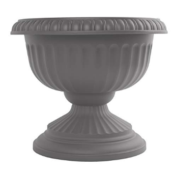 Picture of Bloem, Lcc. GU18-908 Bloem 14.8 in. H x 17.8 in. Dia. Peppercorn Plastic Grecian Urn Flower Pot - Case of: 66 (PK-6-EA)