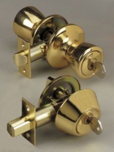 Picture of Home Plus+ LA2140 Homeplus Knob Door Lock Entry 2-3/4"-2-3/4" Tulip Polished Brass (EA)