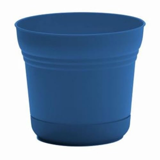 Picture of Bloem, Lcc. SP0733 Bloem Saturn 7" Classic Blue Round Resin Planter Pot with Snap-in Saucer for Indoor and Outdoor Gardening (EA)