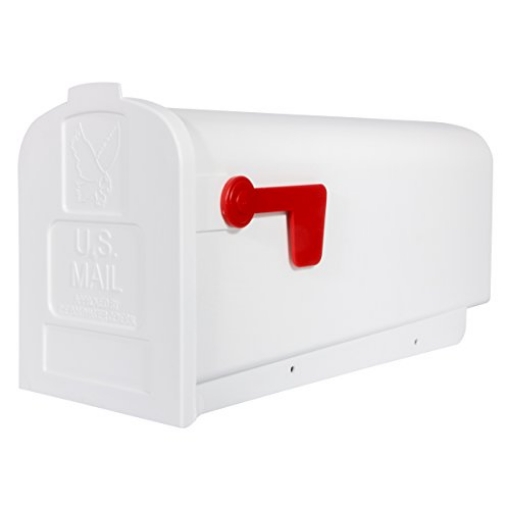 Picture of GIBRALTAR MAILBOXES PL10W0AM Architectural Mailboxes Parsons Plastic Post Mount Mailbox, Compatibility Code A, PL10W0AM, White, Medium Capacity, 1 Count (Pack of 1) (EA)
