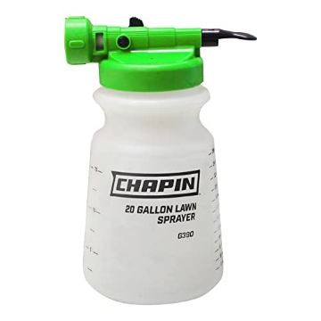 Picture of Chapin G390 Chapin G390 Hose End Sprayer for Water Soluble Materials, 20 Gallon, 32 Ounce Tank, Finger Control and Backflow Prevention, for Spraying Lawns, Weeds, Insects, Fertilizers, Translucent White (EA)