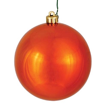 Picture of Vickerman N593018DSV Vickerman 12" Burnish Orange Shiny Ball Ornament (EA)