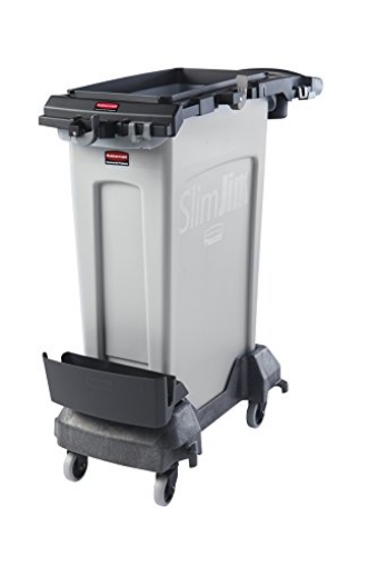 Picture of RUBBERMAID COMMERCIAL 2032940 Rubbermaid Commercial Products Slim Jim Rim Trash Can Rim Caddy, Black, Compatible with 23 Gallon Slim Jim Containers (EA)