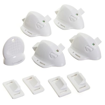 Picture of Dreambaby L855A Dreambaby Adhesive Mag Locks - 4 Locks, 1 Key - White (EA)