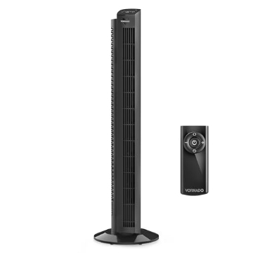 Picture of VORNADO AIR LLC FA1-0205-06 Vornado OZI42 42" Whole Room Tower Fan, Powerful Air Circulation, Space-Saving Design, Quiet Operation, 5 Speed Settings, 1-8 Hour Timer, 70-Degree Oscillation, Remote Control, Black (EA)