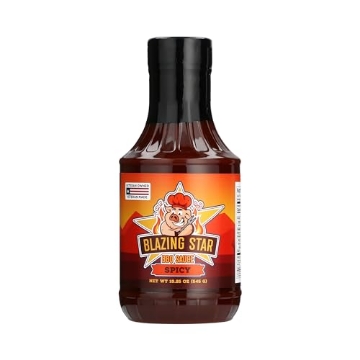 Picture of BLAZING STAR BZ88105 Blazing Star Spicy BBQ Sauce – Sweet, Tangy, and Smoky Barbecue Sauce with Heat – Use as Marinade, Glaze, or Dipping Sauce – Great for Ribs, Chicken, Pork, and Beef – Veteran Owned (20 oz) (EA)