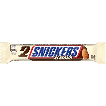 Picture of MARS 32247 SNICKERS Almond Sharing Size Chocolate Candy Bars 3.23-Ounce Bar 24-Count Box (PK-24-EA)