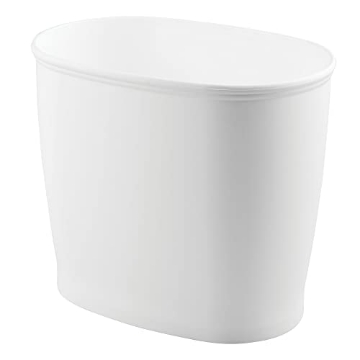 Picture of IDESIGN 93441 iDesign Slim Plastic Bathroom Trash Can, Small Garbage Bin for Bedroom, Office, Desk, Dorm, White (EA)