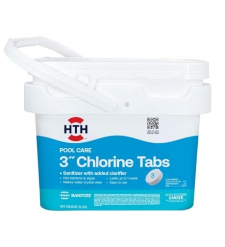 Picture of ARCH CHEMICAL 42046 HTH 42046 Swimming Pool Care 3" Chlorine Tabs, Swimming Pool Chlorinating Sanitizer, 25lb (EA)