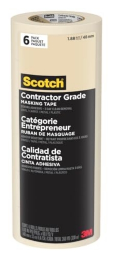Picture of Scotch-Brite 2020-48SP6 Scotch Painter's Tape Contractor Grade Masking Tape, 6 Rolls, 1.88 in x 60.1 yd, Holds to Surfaces For Up to 3 days, Removes Easily Without Leaving Sticky Residue, Interior & Exterior Use (2020-48TP6) (EA)