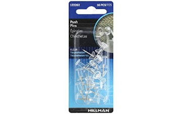 Picture of HILLMAN 122262 Hillman Clear Push Pins 16 pk (PK-10-EA)