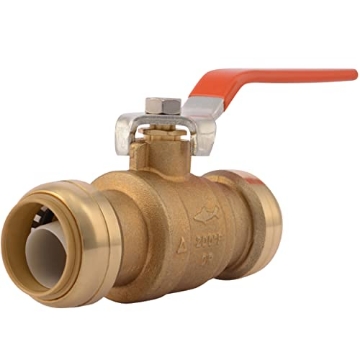 Picture of Shark Industries Ltd 22223-0000LFA SharkBite 1 Inch Ball Valve, Push to Connect Brass Plumbing Fitting, Water Shut Off, PEX Pipe, Copper, CPVC, PE-RT, HDPE, 22223-0000LFA (EA)