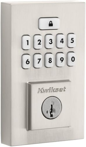Picture of Kwikset 992600-004 Kwikset 9260CNT-15S Contemporary SmartCode Keypad Electronic Deadbolt SmartKey Satin Nickel Finish (PK-2-EA)