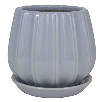 Picture of TRENDSPOT INC CR01137S-06M2 TRENDSPOT 7008874 6 in. Dia. Contour Ceramic Planter44; Light Blue - Pack of 222 (PK-2-EA)