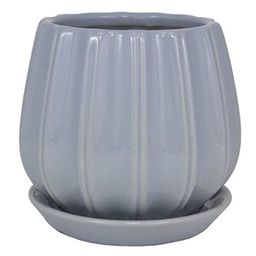 Picture of TRENDSPOT INC CR01137S-06M2 TRENDSPOT 7008874 6 in. Dia. Contour Ceramic Planter44; Light Blue - Pack of 222 (PK-2-EA)