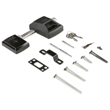Picture of National/Spectrum Brands N109-080 National Hardware N109-080 SmartKey Security Gate Lock, Keys Included, Coated with WeatherGuard Protection, Black (EA)