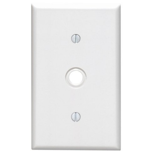 Picture of LEVITON MFG CO INC 001-88018-000 Leviton 1-Gang .406 Inch Cable Wallplate, Standard Size, Thermoset, 88018 (EA)