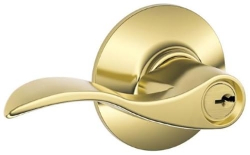 Picture of Ingersoll Rand F51AACC605 SCHLAGE F51A Accent Keyed Entry Lock C Keyway with 16211 Latch 10063 Strike Bright Brass Finish (EA)