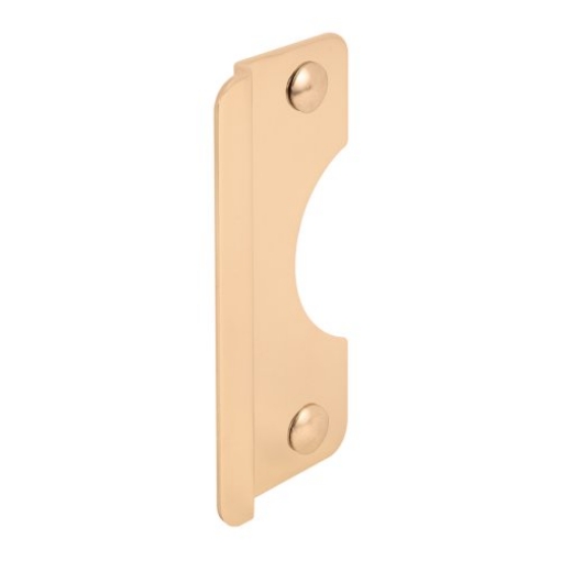 Picture of Prime U 9510 Prime-Line U 9510 Steel Latch Guard Plate Cover for Out-Swinging Doors, 6 Inch Cover with 5/16 Inch Offset, Polished Brass, Set of 1 (EA)