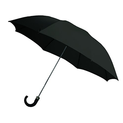 Picture of RAINBRELLA 48134 Rainbrella 2-Fold Auto Open Umbrella with Storage Sleeve and Plastic Hook Handle, Black, 42" (EA)