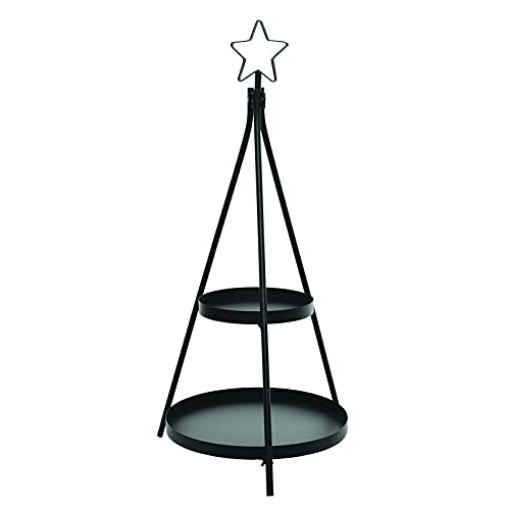 Picture of DECORIS 380203 Decoris Black 2 Layer Rack Christmas Decor - Total Qty: 4 (PK-4-EA)