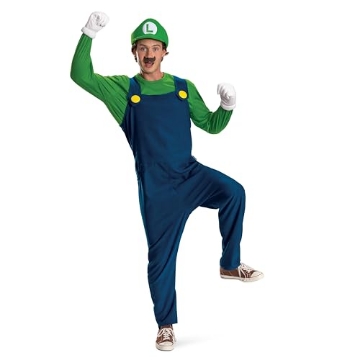 Picture of Disguise DG164559SXS Unisex Luigi Costume, Official Super Mario Adult Unisex Costume and Accessories, Size XS/S (EA)
