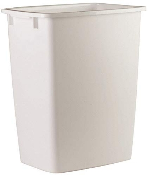 Picture of RUBBERMAID COMMERCIAL 2806-TP-WHT Rubbermaid 2806-TP-WHT Plastic Kitchen Wastebasket, White, 36-Qt. - Quantity 6 (PK-6-EA)
