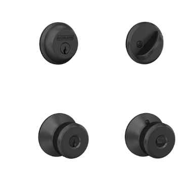 Picture of Ingersoll Rand FB50NGBWE622 Schlage FB50N G BWE 622 Single Cylinder Deadbolt and Keyed Entry Bowery Knob, Matte Black (EA)