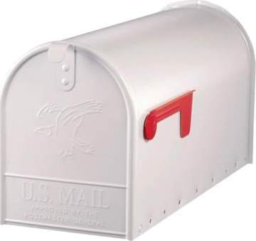Picture of GIBRALTAR MAILBOXES E1600WAM Gibraltar Mailboxes E1600WAM Elite Post-Mount Mailbox, Large, White Steel - Quantity 1 (EA)