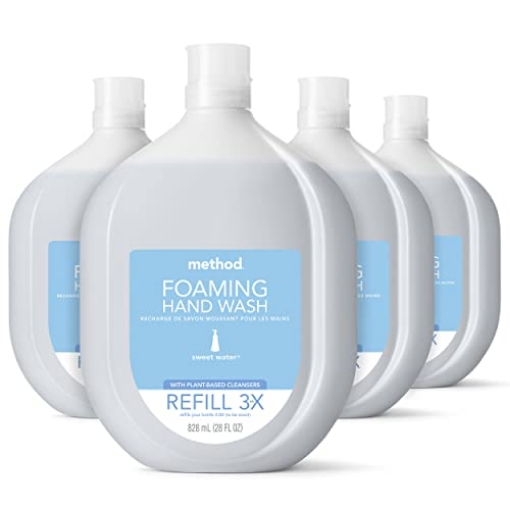 Picture of Method Products, Inc 328111 Method Foaming Hand Soap Refill, Sweet Water, Recyclable Bottle, 28 Fl Oz (Pack of 4) (CT-4-EA)
