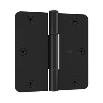 Picture of National/Spectrum Brands N830-446 National Hardware Squeak Guard Hinges 1/4 In. Radius Round Corner 3-Pack in Matte Black (EA)