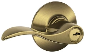 Picture of Ingersoll Rand F51ACC609KA4 SCHLAGE F51A ACC 609 Accent Keyed Lever, 2.3 x 2.8 x 2.8 inches, Antique Brass (EA)