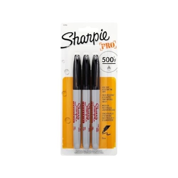 Picture of Sharpie 13763PP Sharpie 13763PP Industrial Fine Point Permanent Marker, Withstand Up To 500F, Designed for Industrial and Laboratory Users, Black Color, 1 Blister with 3 Markers (EA)