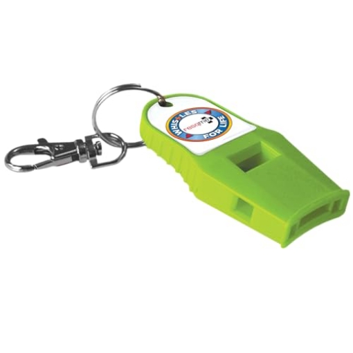 Picture of RESQME INC 25.600.04 Whistles for Life by resqme Neon Green, Loud Powerful Rescue Survival Safety, Made in USA, 120 Decibels Emergency Whistle, for Outdoors, Camping, Hiking, Running, Boating, Hunting, Self Defense (EA)