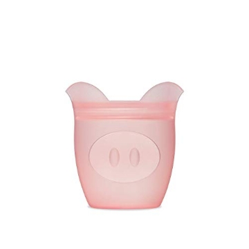 Picture of ZIP TOP Z-BSCP-05 Zip Top Reusable 100% Silicone Baby + Kid Snack Containers - The only containers that stand up, stay open and zip shut! No Lids! Made in the USA - Pink Pig (PK-6-EA)