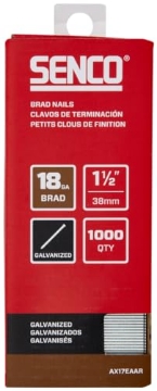 Picture of SENCO FASTENING SYSTEMS AX17EAAR SENCO AX17EAAR 1-1/2" 18 Gauge Brad Nails, Galvanized Finish 1,000 Count Pack (EA)
